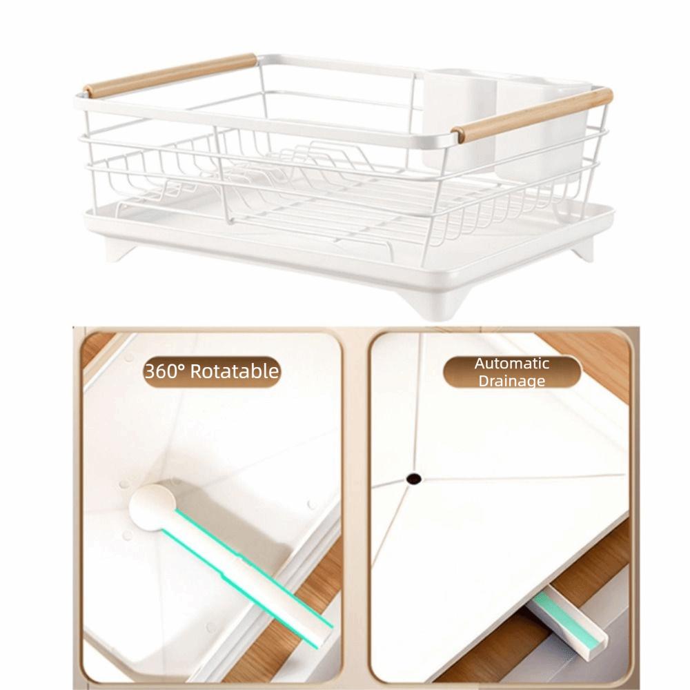 Double-layer Kitchen Dish Drying Rack Space-saving Plate Rack Kitchen Dish Drainer  Tableware