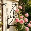 Durable Metal Hanging Hook Stick Man Pendant Weather-Resistant Plant Hanger Creative Aloe Vera Shape Wall for Indoor Outdoor Small Plants Handcrafted
