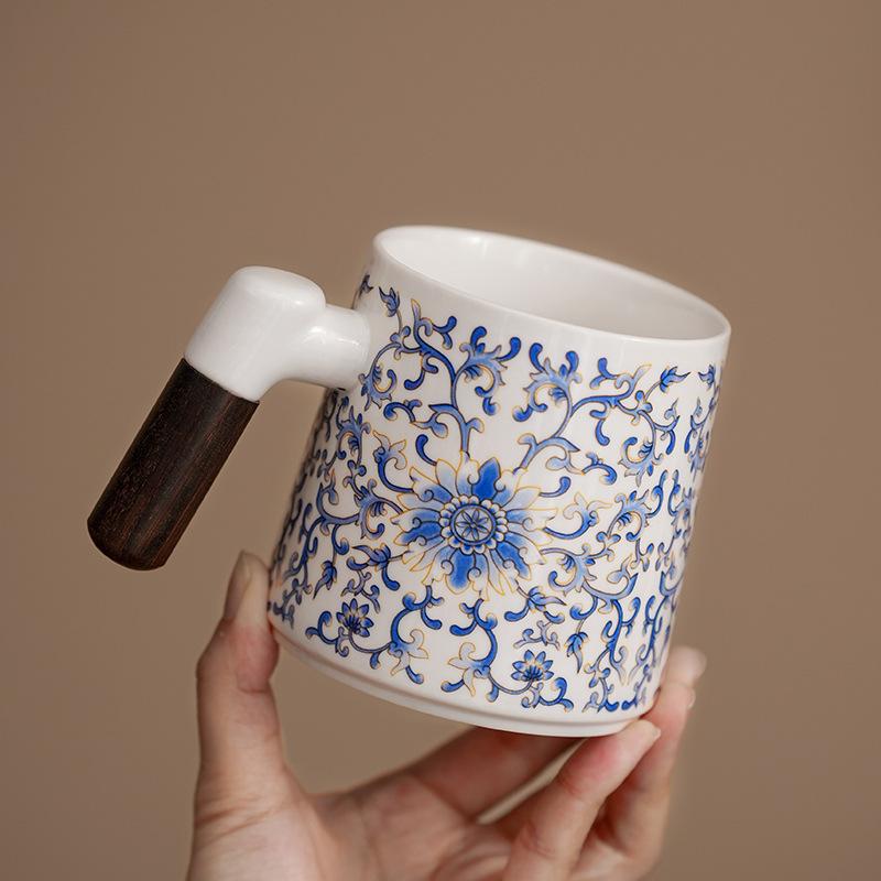Ceramic teacups for men and women personal white porcelain mugs office high-end tea cups private