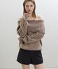 Dito Off-Shoulder Cable Pullover [Beige]