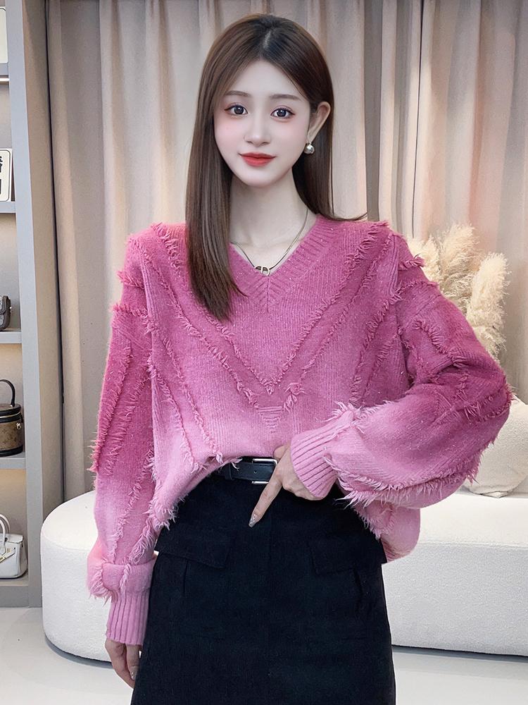 

Популярный женский свободный свитер с градиентом - Весна/Лето S (Recommended 80-98 jin) розовый