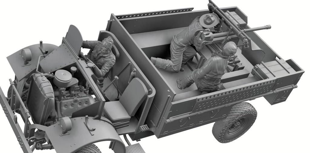 Thunder Model 1/35 British Long Range Desert Group (LRDG) 37mm Onboard Shooting Scene Vol. 5 Resin Kit (3 Figures) TBF3506 (Human)