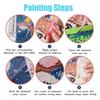 1 Set Rhinestone Painting Stickers Colorful Cartoon Cat Pattern Rhinestone Stickers Craft Kids Adults
