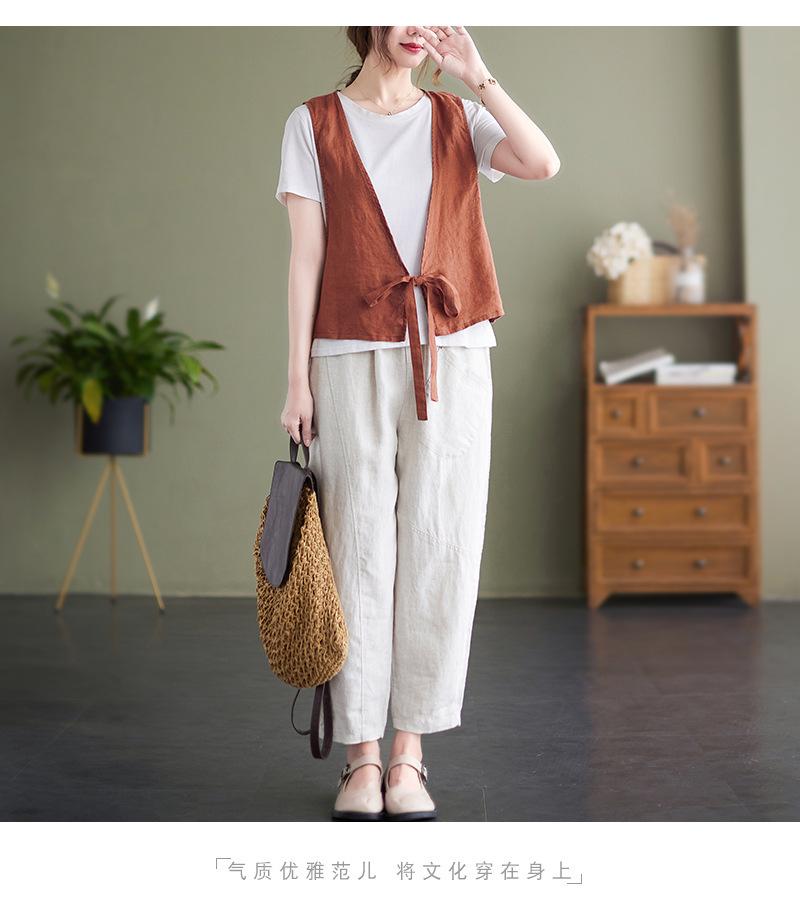 Linen Vest: Women's Retro Cotton Waistcoat with Loose Design, 2026 Style