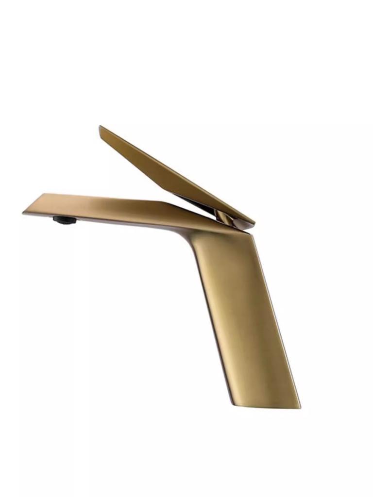 Brush Gold Basin Faucet Bathroom Single Lever Hot and Cold Sink Lead Free Mixer Tap Faucet Solid Brass Basin Lavtory Faucet