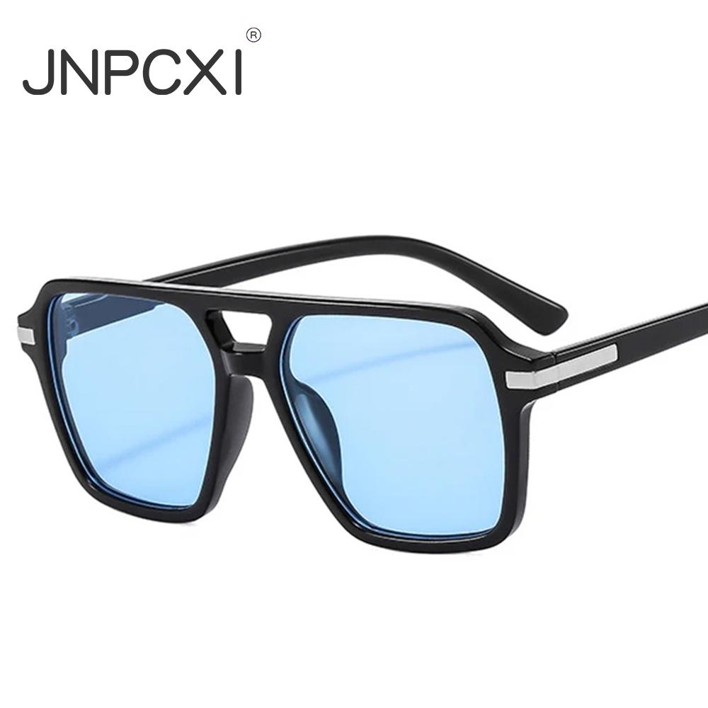 Vintage Double Bridges Square Sunglasses Men Gradient Lens Eyewear Shades Women Trending Sun Glasses UV400