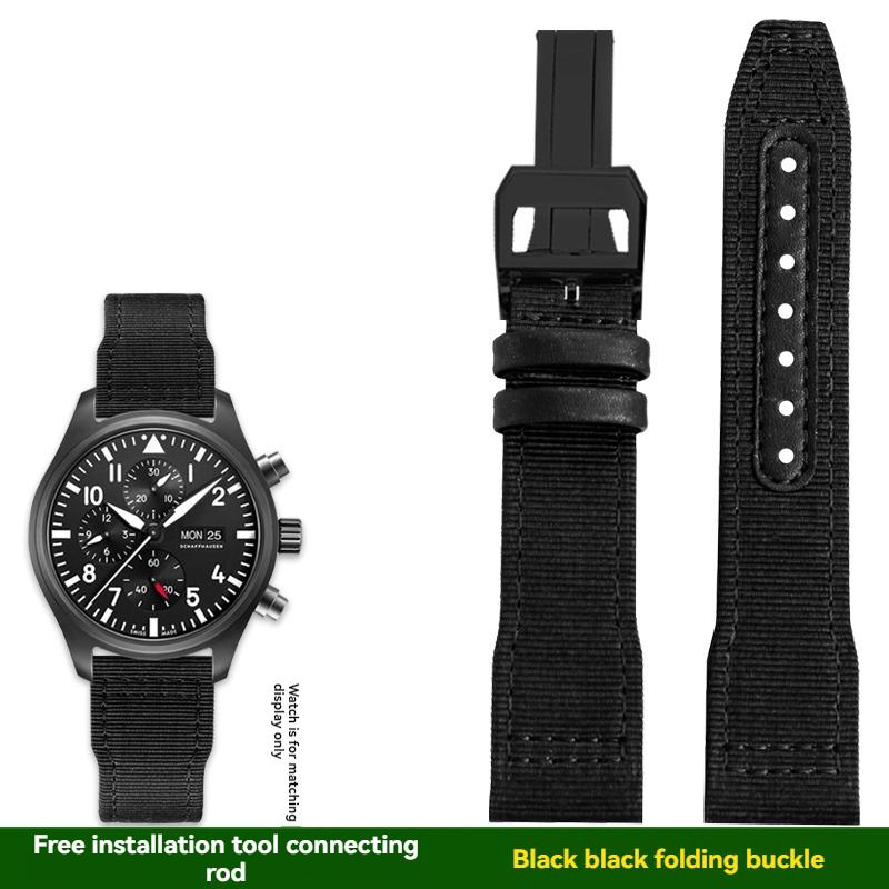 Voor IWC pilot Mark XVIII Spitfire Portugal serie outdoor sporten nylon canvas horlogeband voor heren 20 21 22MM