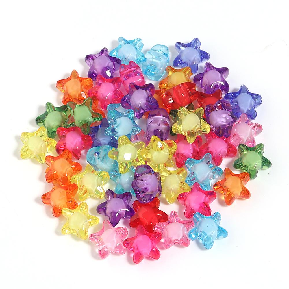 20-50pcs Candy Colored Acrylic Beads Pumpkin Star Butterfly Shape Loose Spaced Beads For DIY Fashion Bracelet Keychain Accessory