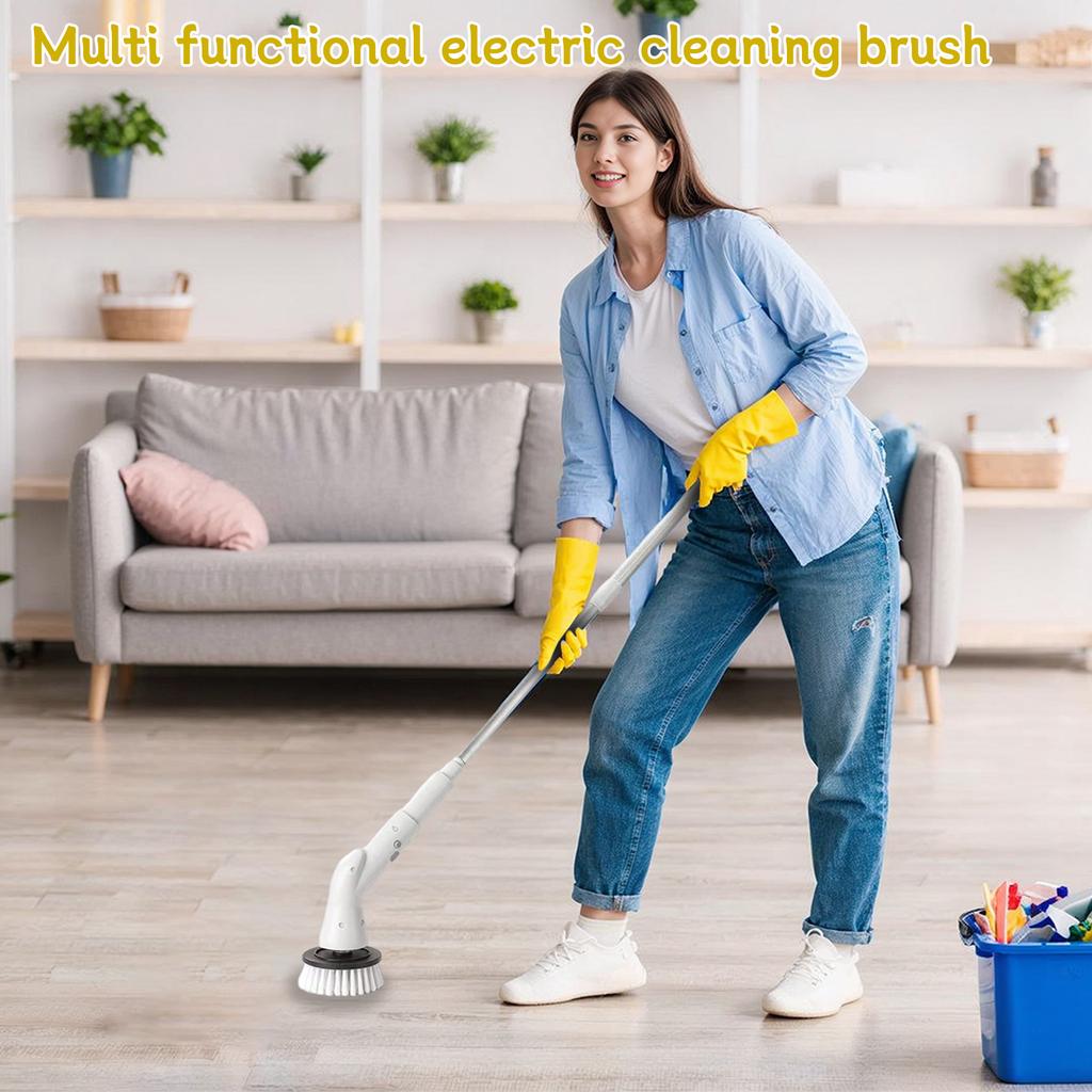 Wireless Multi-function Electric Cleaning Brush Long Handle Automatic Telescopic Cleaning Brush Bathroom Toilet Floor Seam