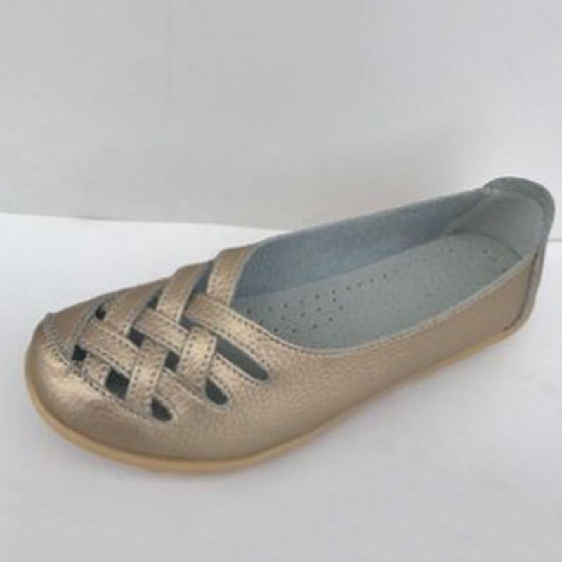 Loafer Shoes For Women Hollow Out New Moccasin Shoes Women'S Ballet Flats PU Genuine Leather Female Shoes Woman Loafer Shoes Tenis Feminino