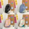 Color Blocked Simple Letter Decor Student Casual Backpack For Use School