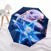 Frozen II Magic Star Automatic Opening and Closing Umbrella, Lightweight 3-Fold, With Cute Cartoon Characters, Suitable for Home, Outdoor an