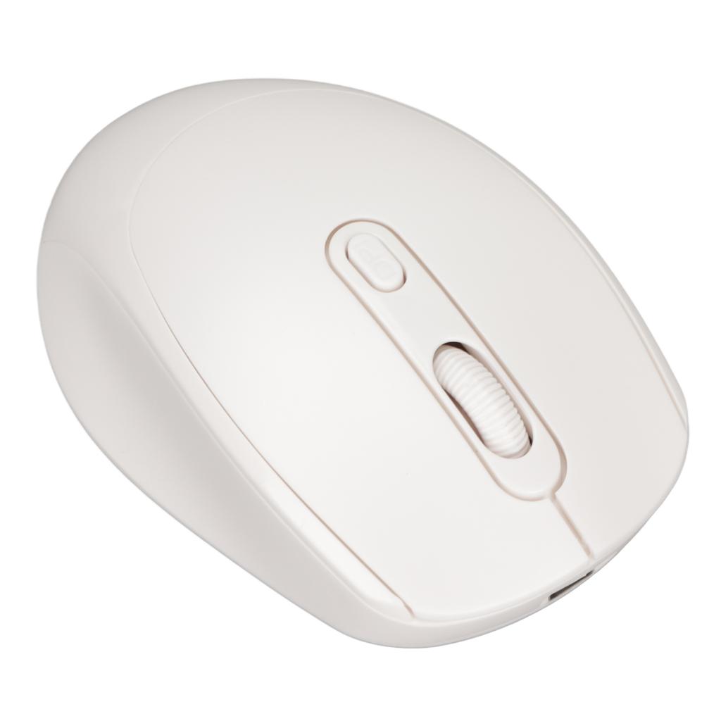 Wireless Mechanical Mouse Ergonomic Design 3 Level Adjustable DPI 1600DPI 2.4G USB Rechargeable MouseWhite
