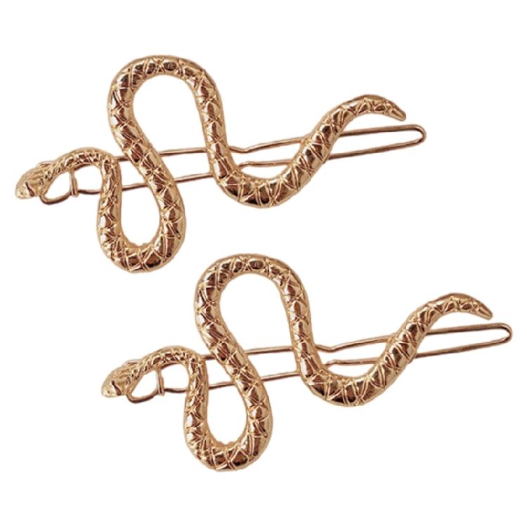 2pcs Modern Snake Form Hairpins Fashion Bangs Clip Retro Barrettes Jewelry Headwear Accessories Hair Styling Tool