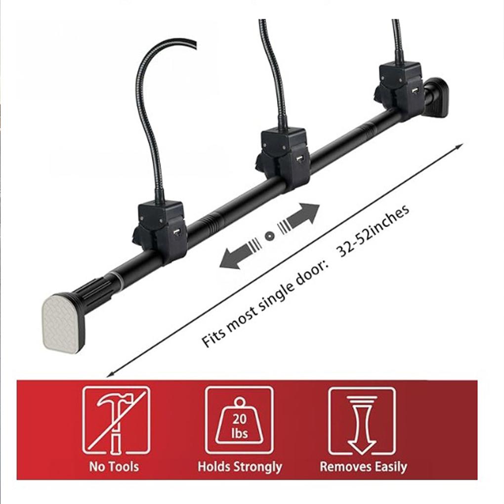 Black Front Door Garland Heavy-Duty Adjustable Hook, Rod, Reusable for Christmas Decorations, Wreaths, String Lights