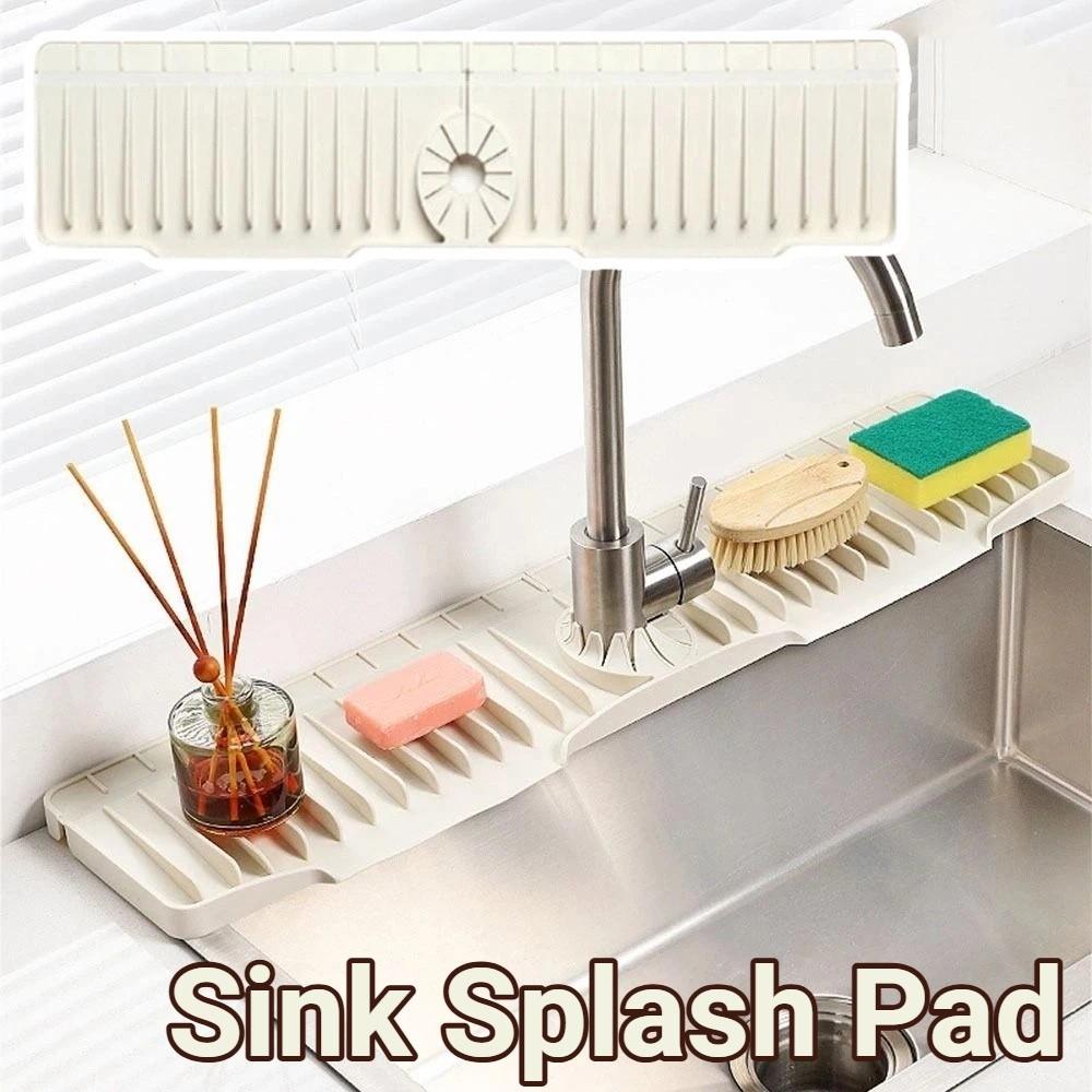 Splash-Proof Kitchen Sink Draining Pad Easy Clean Sink Splash Pad Bathroom Use