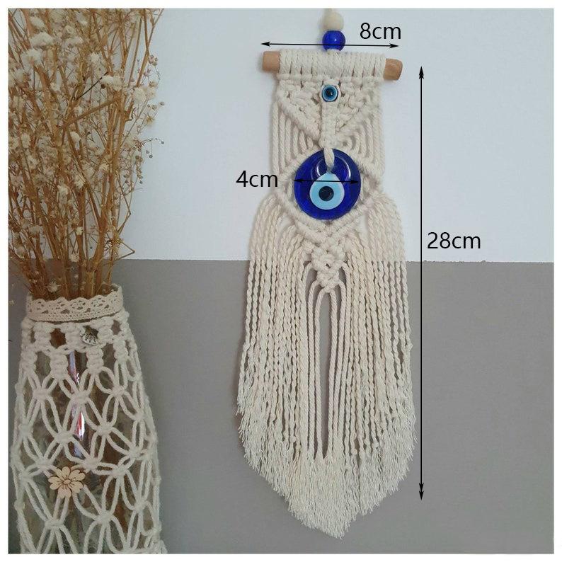 Children's Room Decoration with Blue Eyes Pure Handmade Cotton Thread Woven Tapestry Hanging Pieces INS Style Wall Hanging