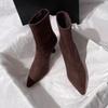 Fashion Fashion Women's Boots Sexy Pointed Toe High Heel Boots Suede Casual Booties Slim Fit Elastic Boot Temperament Women Boots Botas