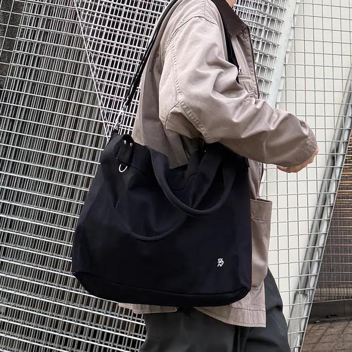 Canvas 2-Way Shoulder Bag_Black