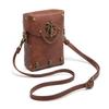 Geantă de umăr de damă din piele PU nituită cu blocuri de culoare medievală, geantă crossbody pătrată mică medievală steampunk cu bufniță