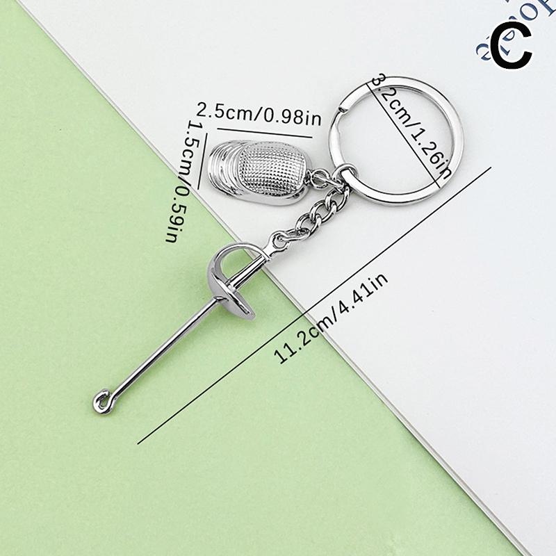 Metal Fencing Keychain Games Souvenirs Decoration Pendant Handbag Charm Car Key Ring Bag Purse Pednant Fencing Sport Fans