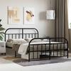 vidaXL Bed Frame with Headboard and Footboard Metal Black 140x200 Cm