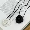 Elegant Sweet Camellia Choker Neckband Flower Collar Necklace Vintage Choker Long Lace Up Necklace Fashion Jewelry