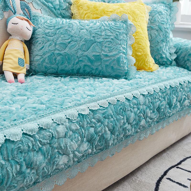 Plush Sofa Cushion Winter Antislip Cushion High-End Simple Plush Thickened Sofa Cover Four Seasons Universal Cover Cloth
