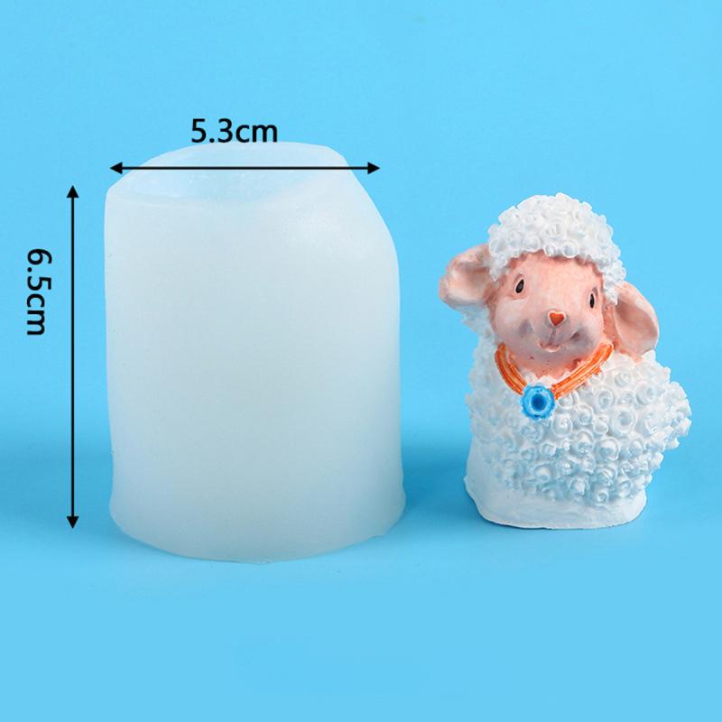 Cute Lamb Silicone Candle Mold Cartoon Sheep Epoxy Resin Crafts Plaster Animal Mould Diy Scented Candle Table Decor