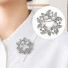 Metal Brooch Pin, Faux Pearl Wreath Design Lapel Pin with Rhinestones Inlaid, Long-lasting Circular Flower Leaf Garland for Coats Shirts Bags