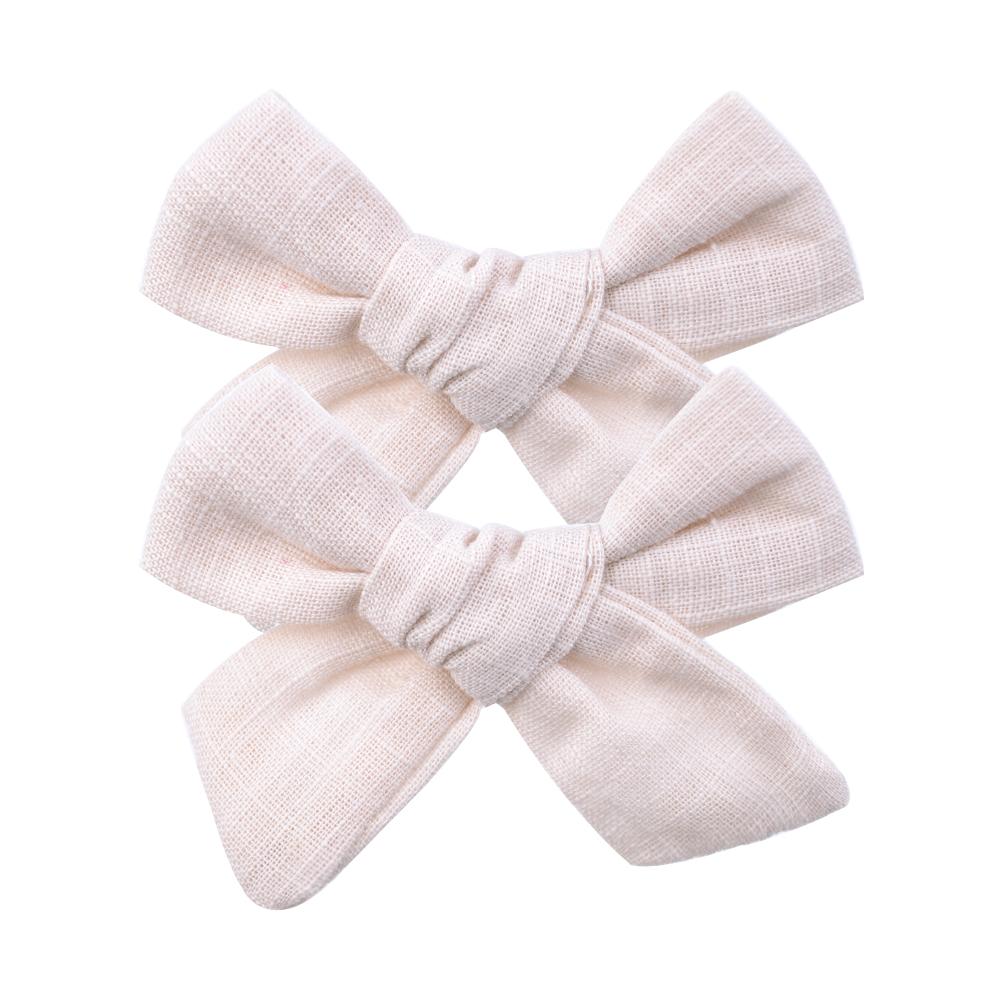 10Pcs/set Solid Color Cotton Hair Bows Hair Clips for Baby Girls Boutique Hairpins Barrettes Headwear Hair Acesssories