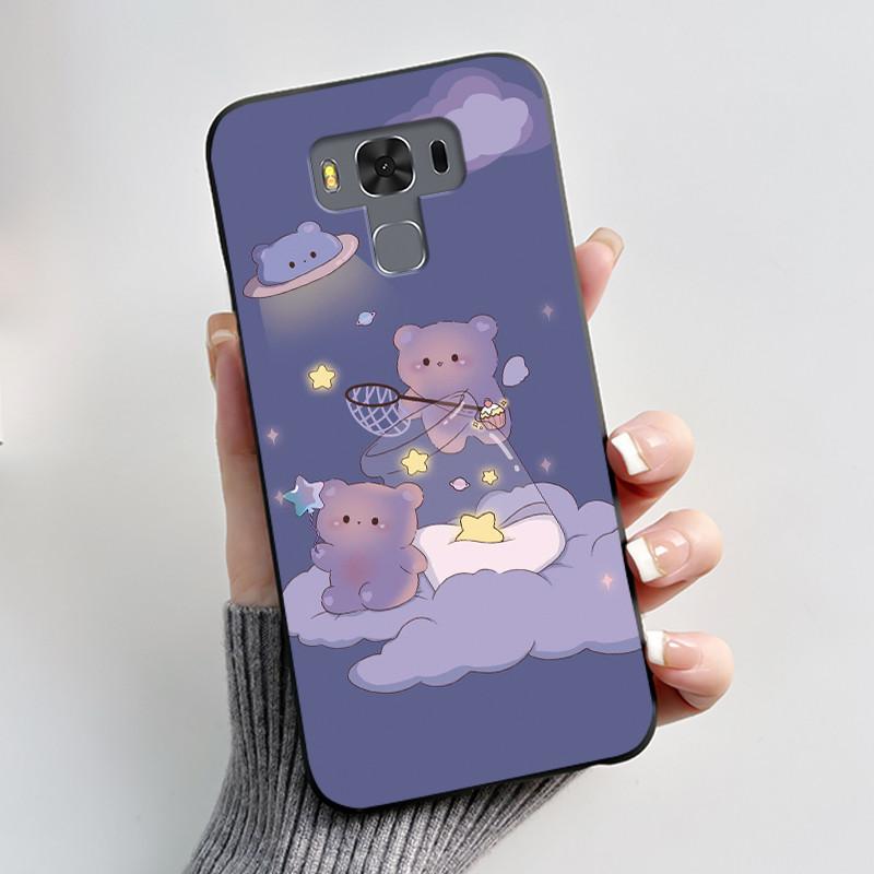 Case For Asus ZenFone 3 Max ZC553KL Capa Coque Cute Cartoon Printing Shell Protective Cover Soft Silicone Black Casing Funda