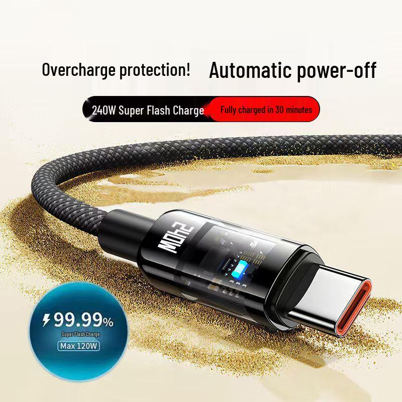 Braided 6A Type-C Fast Charging Cable for Xiaomi, OPPO, Huawei, Honor, Vivo