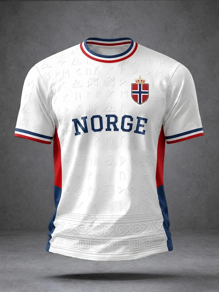 Norway Nordic Viking Graphic T Shirt Men Women 3D Print Heritage Pattern Short Sleeve Casual Tee Quick Dry Outdoor Summer Wear