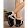 Women Snow Boots White Plush  Winter Snow Boots Flat Bottomed Short Tube Thick Sole Platform Comfort Warm Snow Cotton Shoes