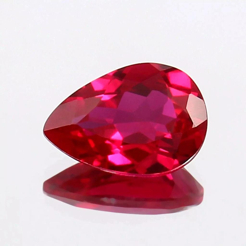6-8 Ct Natural Burma Red Ruby Pear Cut Beautiful Certified Loose Gemstone