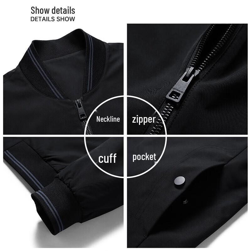 Septwolves Men's Business Casual Baseball Collar Jacket