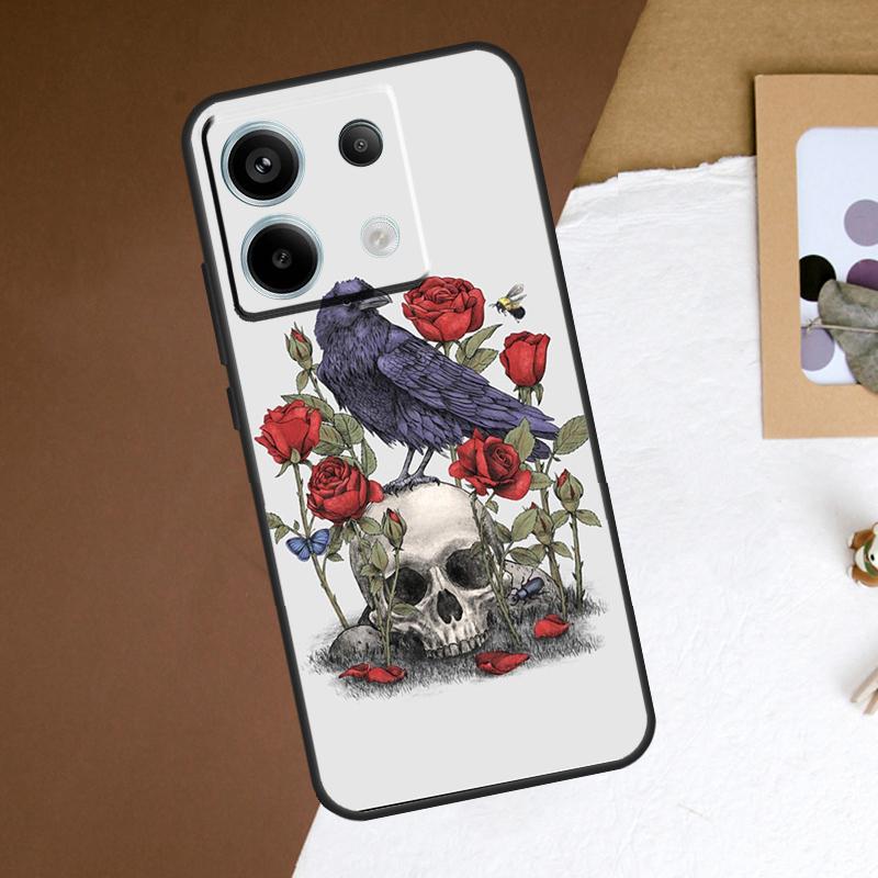 

Raven Crow Skull pattern Case For Redmi Note 11 12 13 Pro Plus 9 10 10S 11S 12S Redmi 12 9C 10C 12C 13C Back Cover Redmi Note 13 Pro 4G