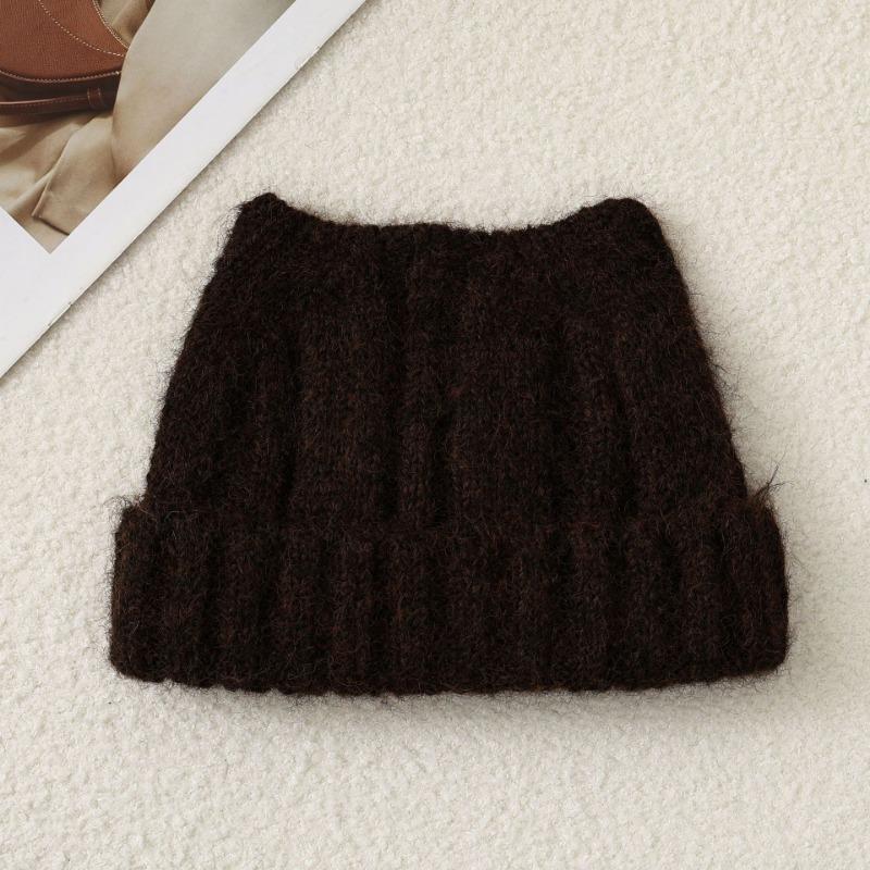 Personality cute cat ear solid color pullover knitted wool cold hat thickened warm autumn and winter hat schoolgirl