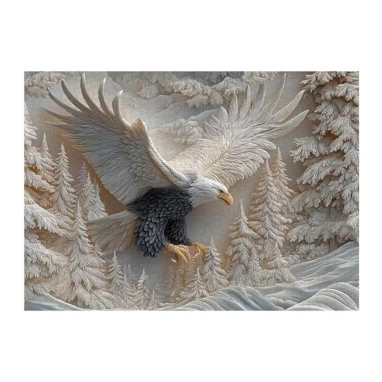 1000Pcs/Set Carved Eagle Jigsaw Puzzle Focus Logic Training Bald Eagle Puzzle Game Educational Difficult Eagle Art Puzzle Toy Home Decoration