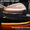 2pcs Turn Signal Light For Peugeot 3008 5008 2017 2018    Dynamic LED Flashing Side Rearview Mirror Indicator Lights