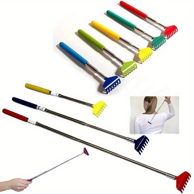Scalable Stainless Steel Tickling Tool Portable Tickling And Back Scratching Device Soft Grip Metal Back Scratcher