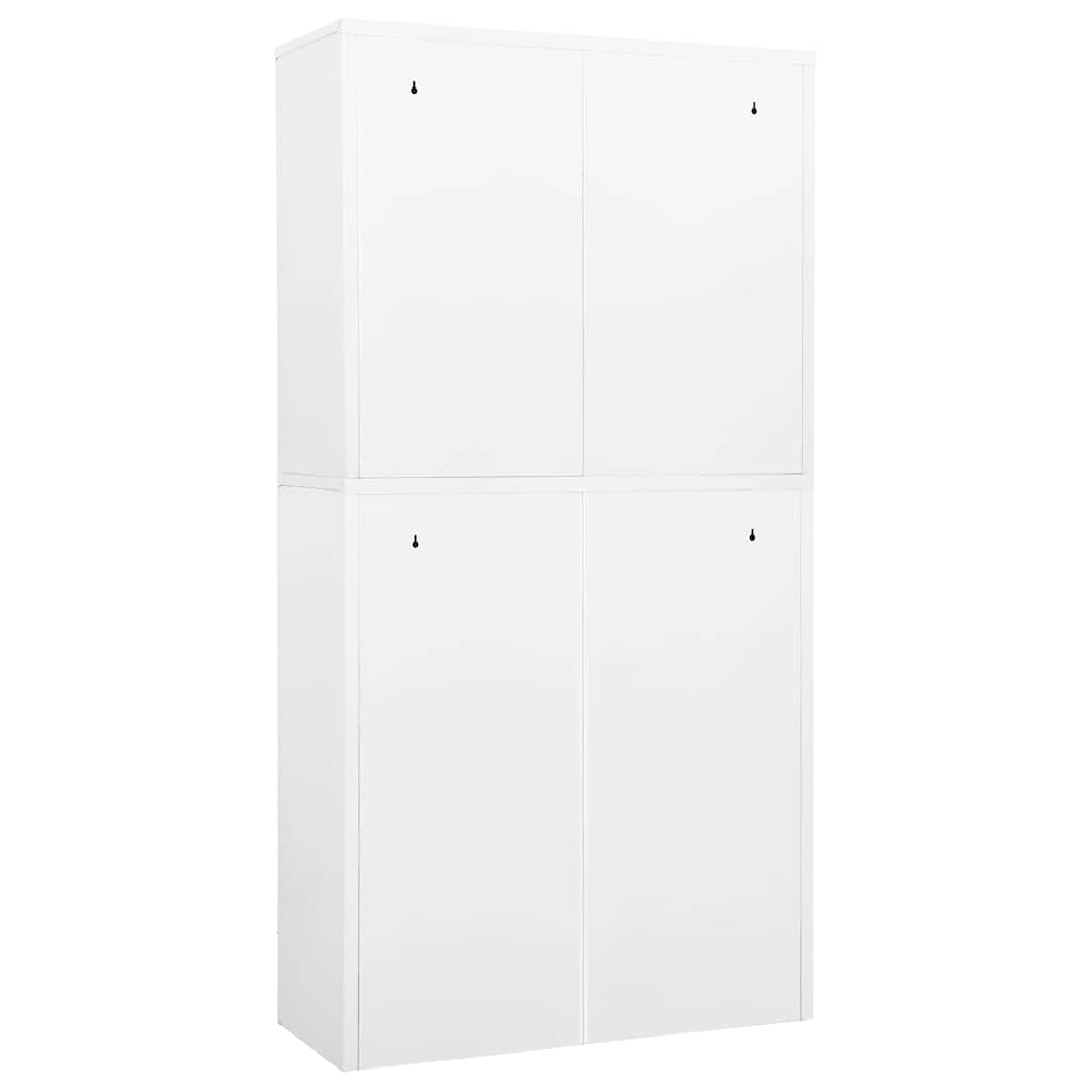 Office Filing Cabinet White 90 x 40 x 180 cm Steel