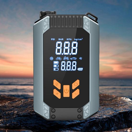 Emergency Versatile Tire Inflator Air Pump with Digital Display Pressure Detection Rechargeable 150PSI Tire Inflator Portable Air Compressor