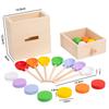 Baby Wooden Montessori Sensory Toys Permanence Objects Target Coin Box Color Ball Sorting Games Fine Motor Skill Education Toys