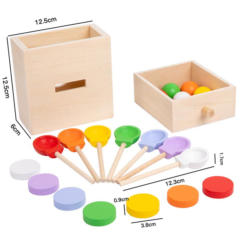 Baby Wooden Montessori Sensory Toys Permanence Objects Target Coin Box Color Ball Sorting Games Fine Motor Skill Education Toys