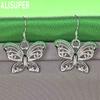 Exquisite 925 Sterling Silver Openwork Butterfly Earrings - Stylish Evening Jewelry