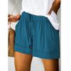 Lässige Shorts für Damen 2025 Sommer Große Taschen Kordelzug Elastisch Hohe Taille Kurze Hose Uni Schnürung Locker Weites Bein Hose