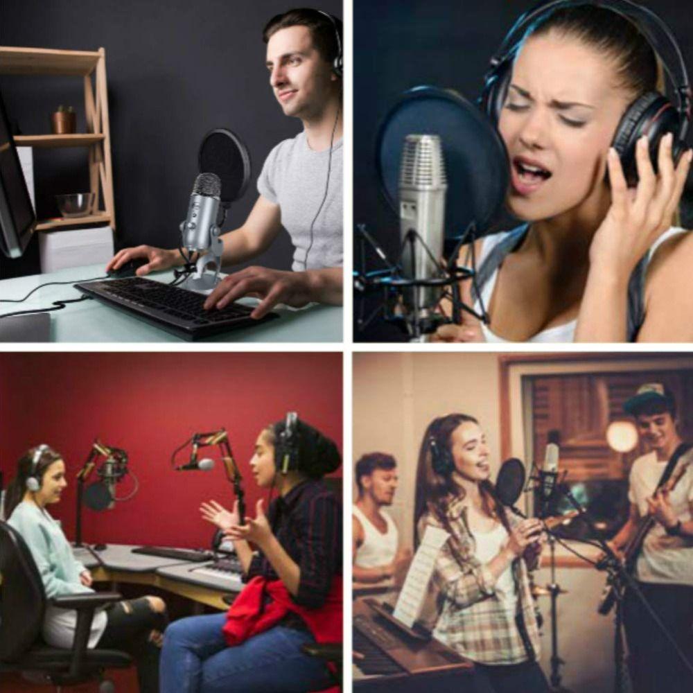 Round Shape Microphone Windshield Voice Isolation Flexible Gooseneck Microphone Pop Filter Noise Reduction Mic Wind Shield
