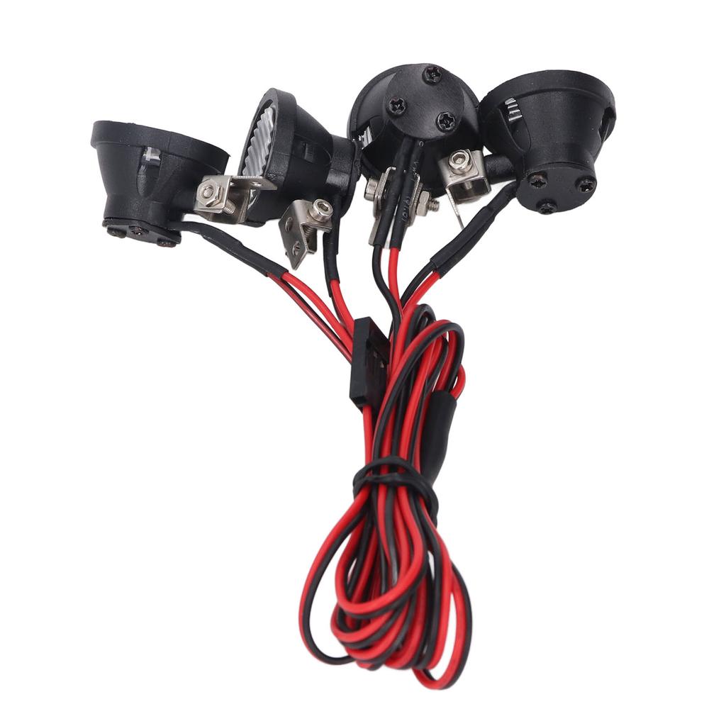 RC Car LED Light 4LED Headlights High Brightness Round Front Spotlights for 1 10 RC Crawler for Axial for SCX10 90046